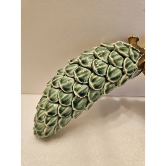 Vintage Kent Art Ware, Green Pinecones Holiday Christmas, Porcelain Japan Signed - Picture 5 of 11